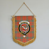 MacDougall Ancient Tartan Crest Wall Hanging Banner - Wood Pole